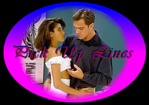 graphic of guy seducing a single woman with a pick up line
